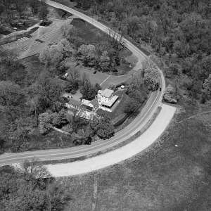 Aerial view of Belmont Mansion
