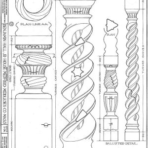 Turned wood newel post in pine