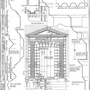 Georgian style entry door elevation drawing