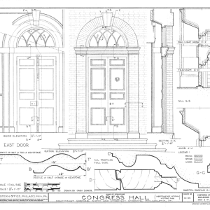 Federal style fanlight and entry door drawing