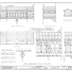 Wrought iron balcony guardrail drawing