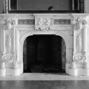 Carved marble mantlepiece