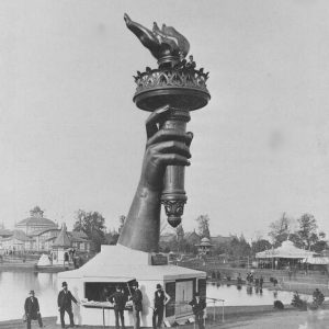 Statue of Liberty arm on display at Centennial Exhibit