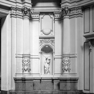Ornamental pilasters and niche