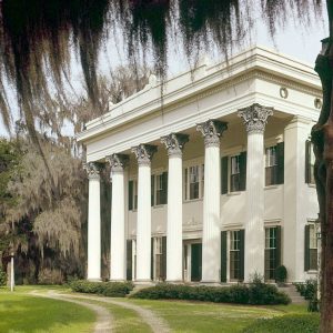 Greek Revival portico at Millford Plantation
