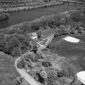 Rockland, Fairmount Park and Schuylkill River aerial view