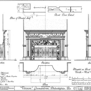 Federal style fireplace drawing Vernon Phila PA