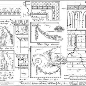 Vernon Wister fireplace detail drawings