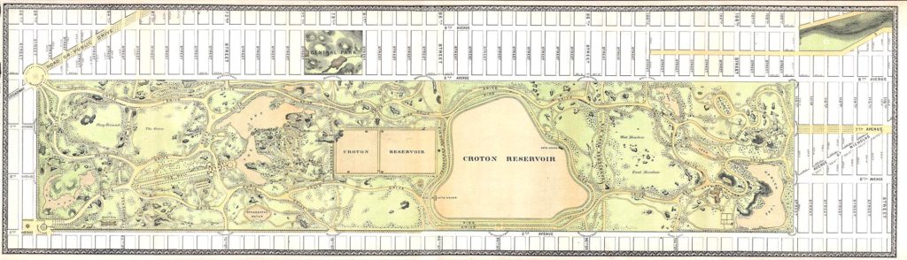 NYC Central Park Greensward Plan Map